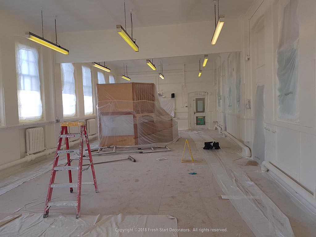 interior commercial painters in birmingham paint hall