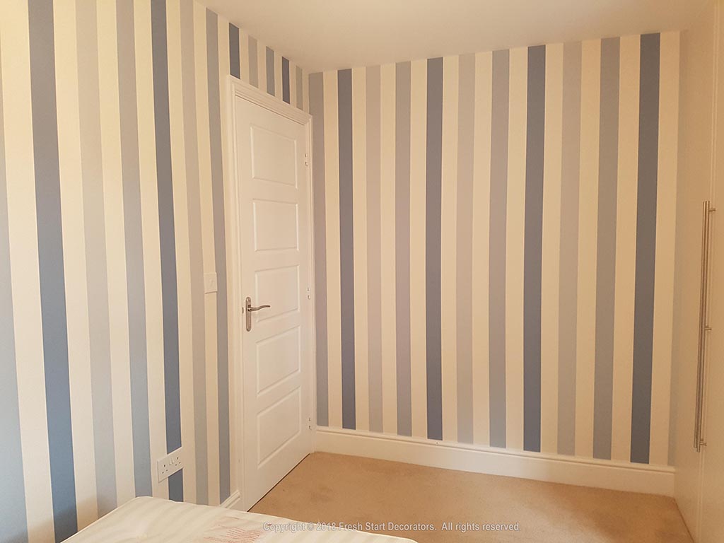 wallpaper work applied to bedroom in birmingham